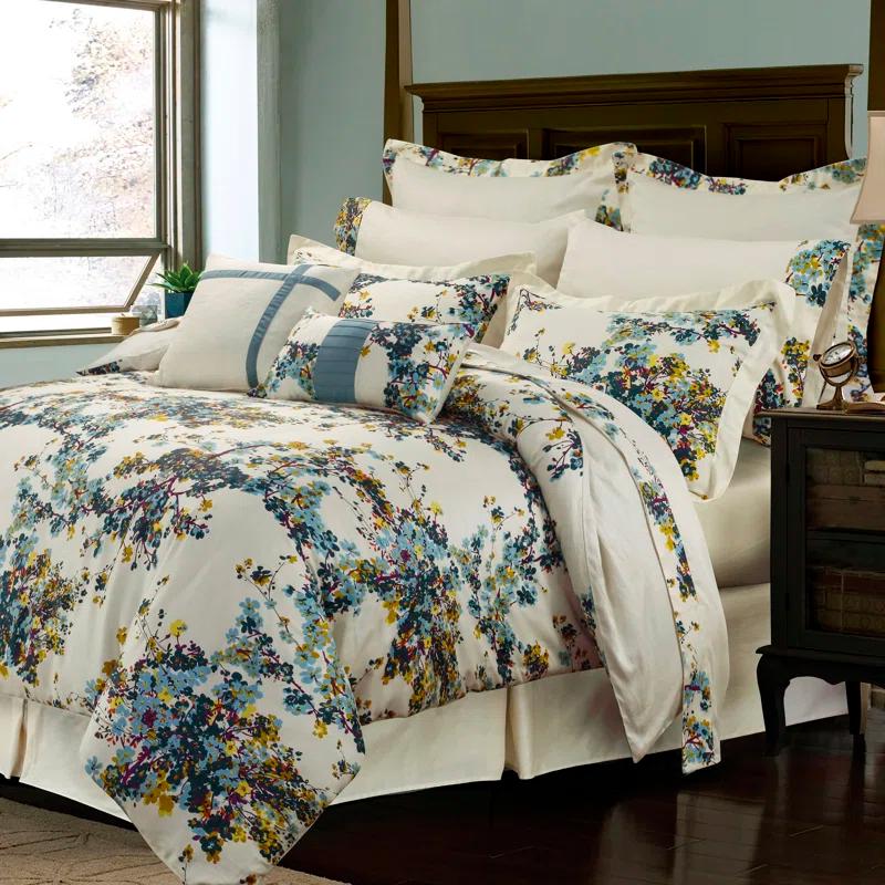 Tribeca Living Modern & Contemporary Cotton Floral Comforter Set