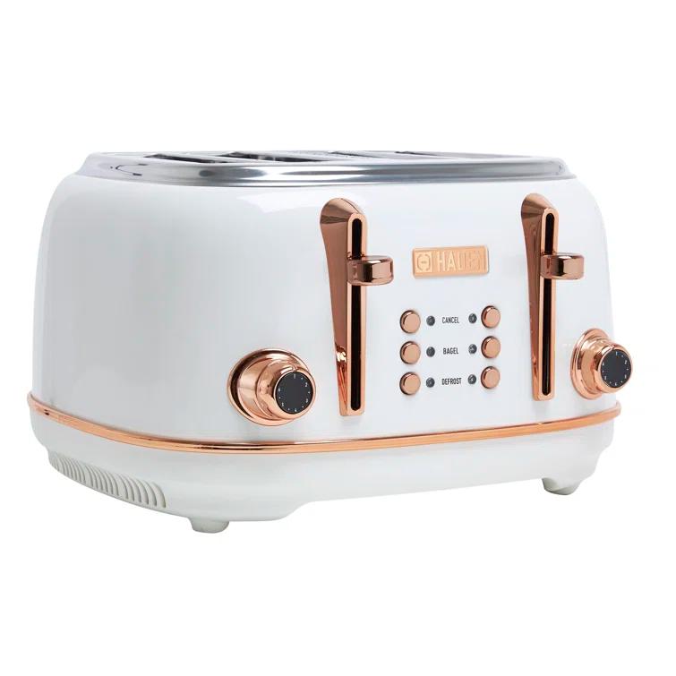 HADEN Heritage Ivory and Copper 4-Slice Toaster