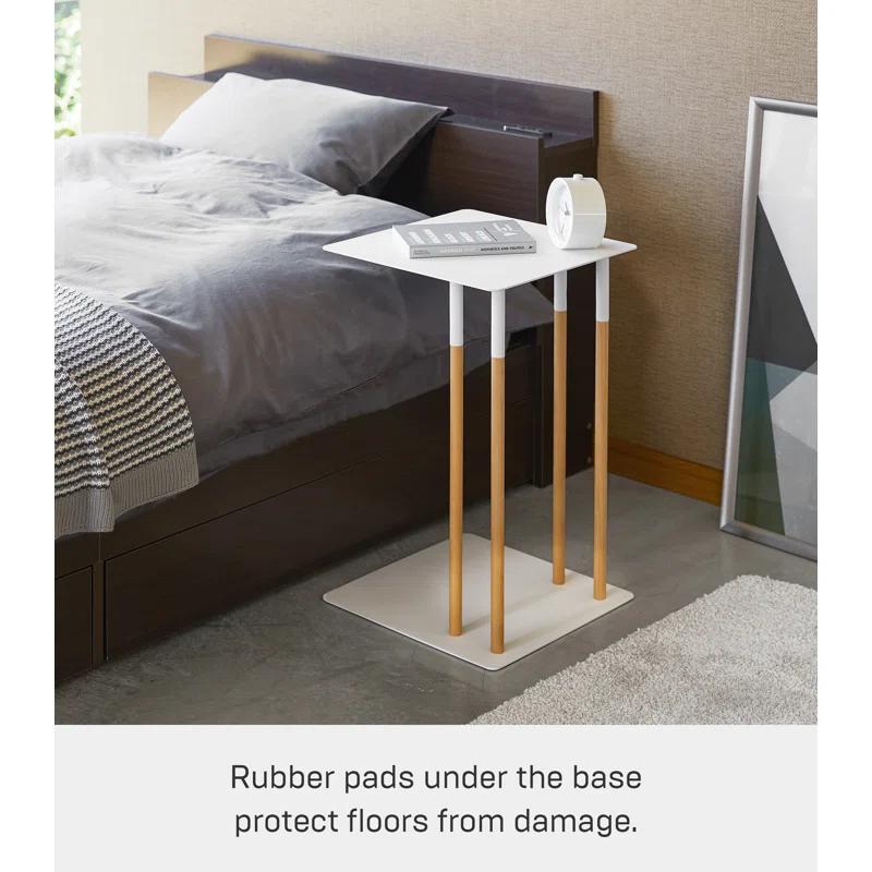 Plain Yamazaki Home Steel + Wood Sofa C Table End Table Coffee Tray, Bedside Or Living Room
