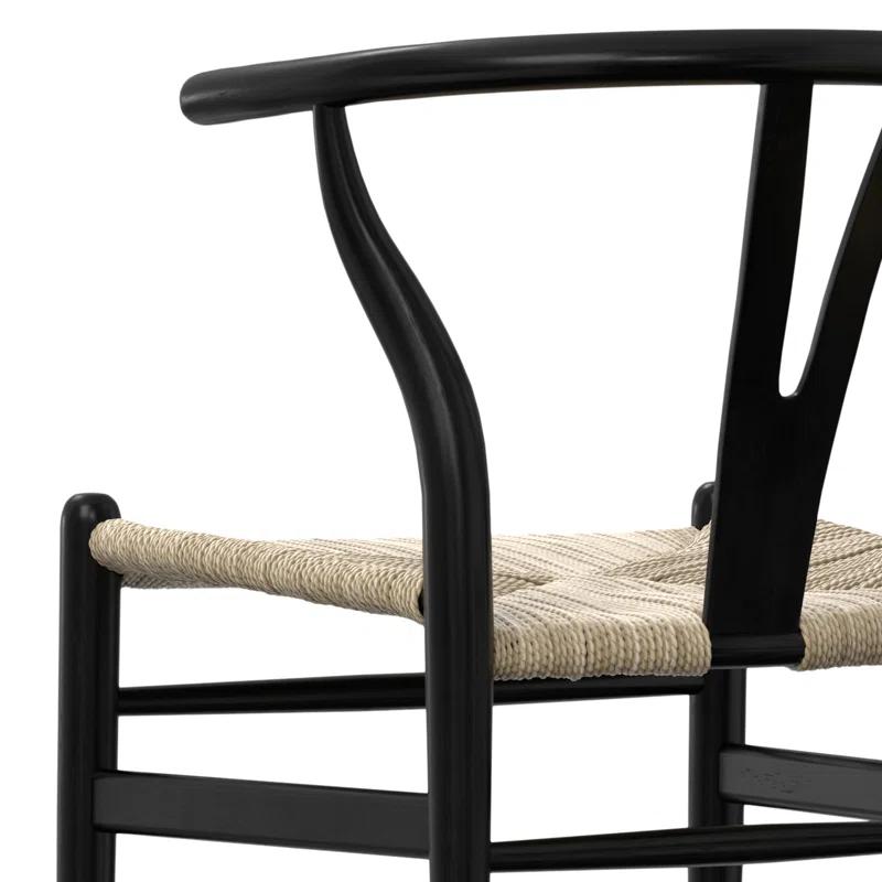 Simpli Home Chocolate Solid Wood Dining Chair with Y-Back Design in Mid-Century Modern Style (Set of 2) (Set of 2)