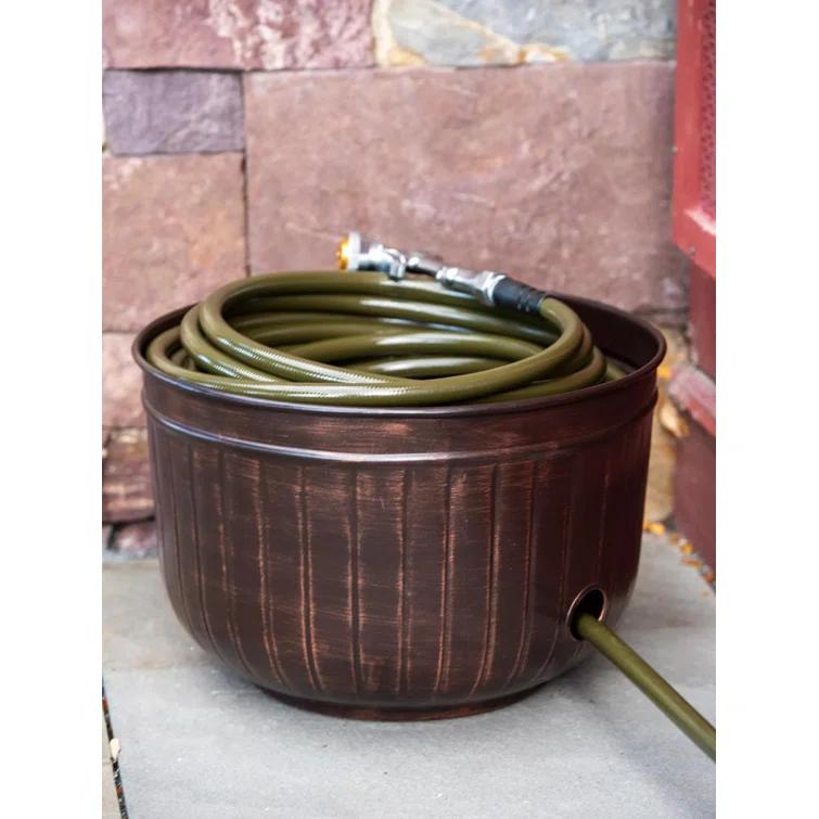 Gardener's Supply Company Brushed Bronze Garden Hose Pot