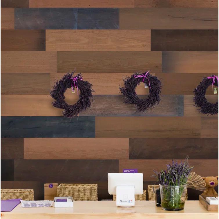 HomeRoots Thermo-Treated 1/4 x 5 in. x 4 ft. Barn Wood Wall Planks (10 sq. ft. 6-Pack)