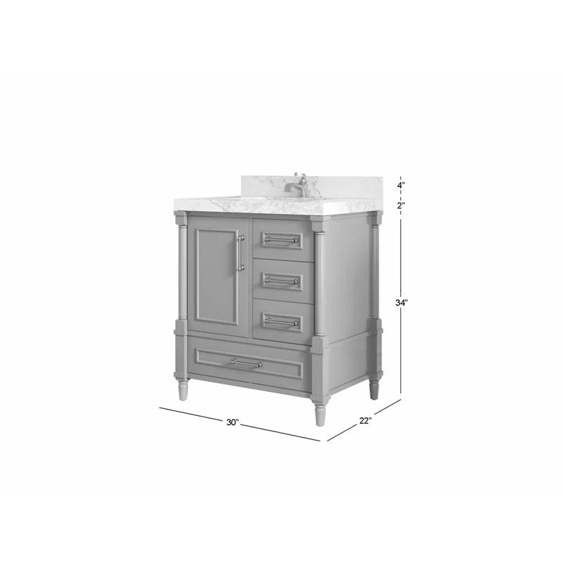Willow Collections Aberdeen 30'' Single Bathroom Vanity with Top