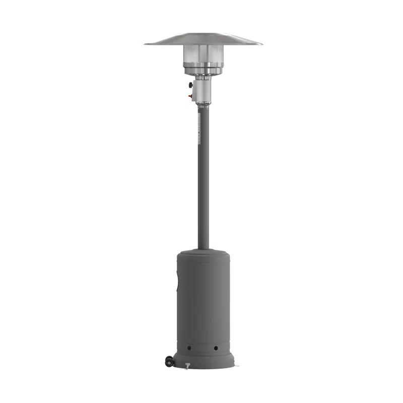 Sol 7.5' Stainless Steel Outdoor Patio 40,000 BTU Propane Heater with Wheels for Commercial & Residential Use