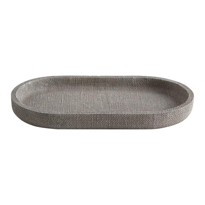 Tahari Astor 4-Piece Grey Textured Bathroom Accessory Set