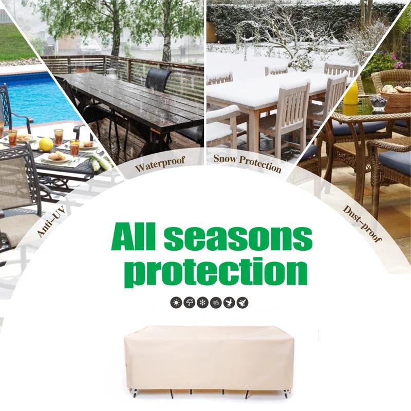 Premium Waterproof Outdoor Patio Rectangular Table Cover: Latest Rip-Stop Fabric, 3-Year Warranty