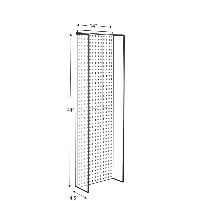 Azar Displays 13.5"W x 44"H Pegboard Powerwing Display