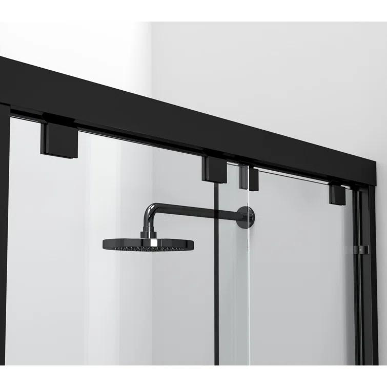 Elegant Home Living 54.33" - 60" W x 60" H Double Sliding Semi-Frameless Tub Door TD333-6060MBK