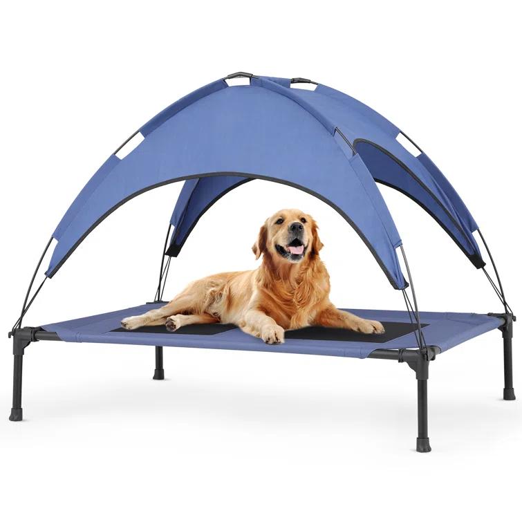Tucker Murphy Pet™ Elevated Dog Bed With Canopy, Outdoor Dog Cot With Removable Canopy Shade Tent, Raised Pet Cot