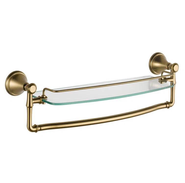 Delta Cassidy 18 in. Glass Shelf with Towel Bar