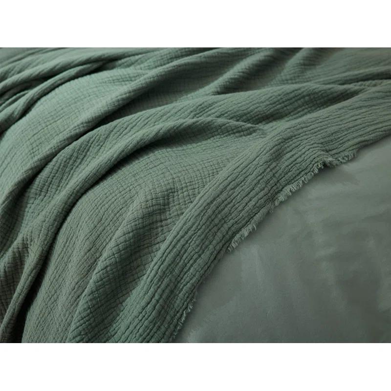 Coyuchi Topanga Matelasse Plain Weave / Muslin Throw Blanket