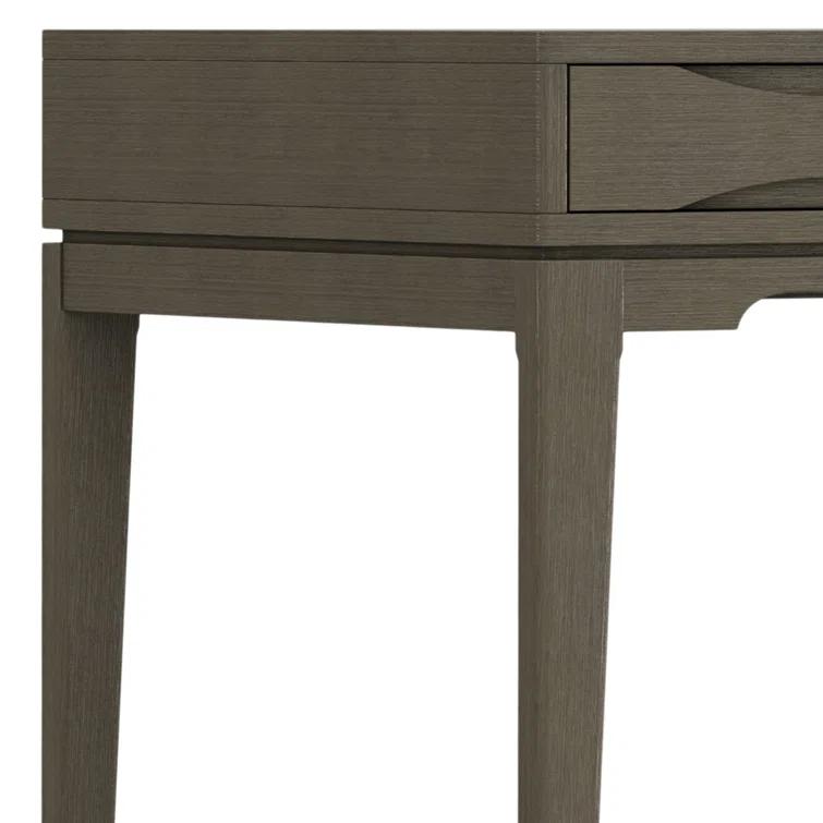 Simpli Home Harper Solid Wood Desk, Contemporary Style with Keyboard Tray and Storage