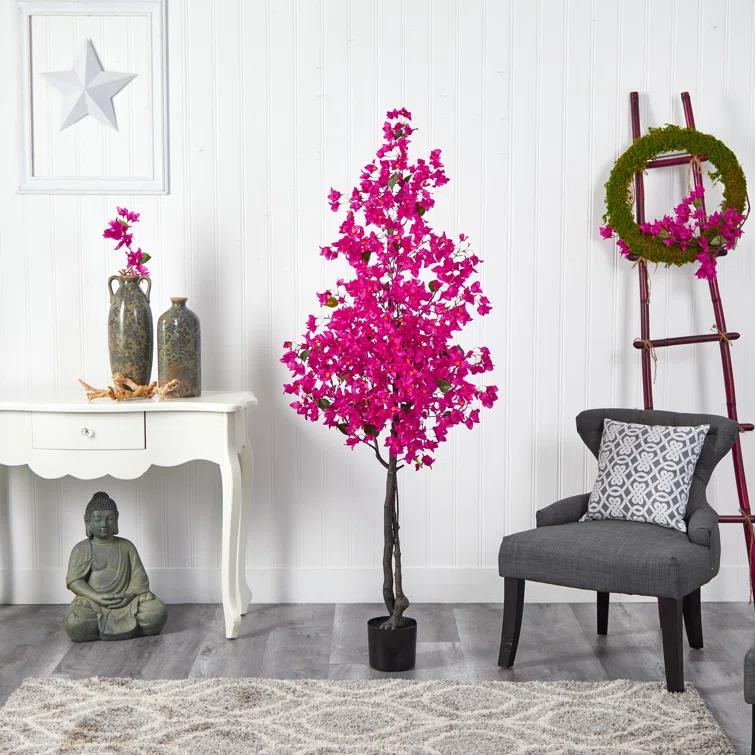 Primrue Faux Flowering Tree in Planter