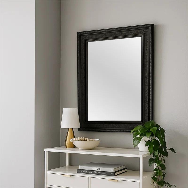 Ebern Designs Solid Wood Flat Mirror