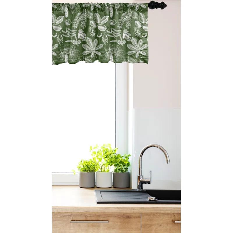 Ambesonne Ambesonne Botanical Valance Pack of 2 Vintage Nature Leaves Olive Green and White