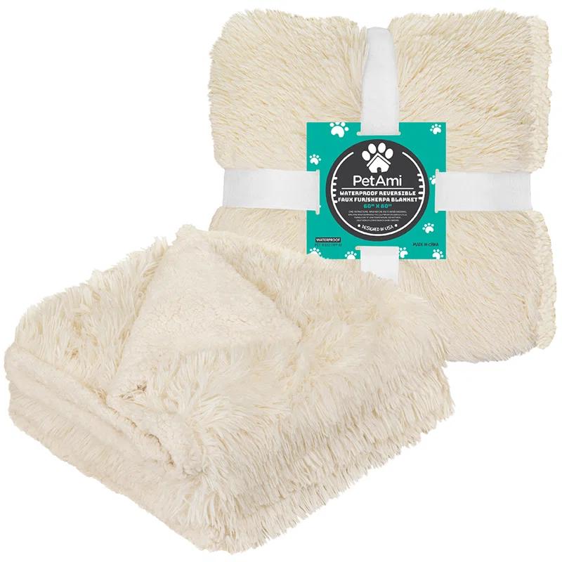 PetAmi Faux Fur Sherpa Pet Blanket