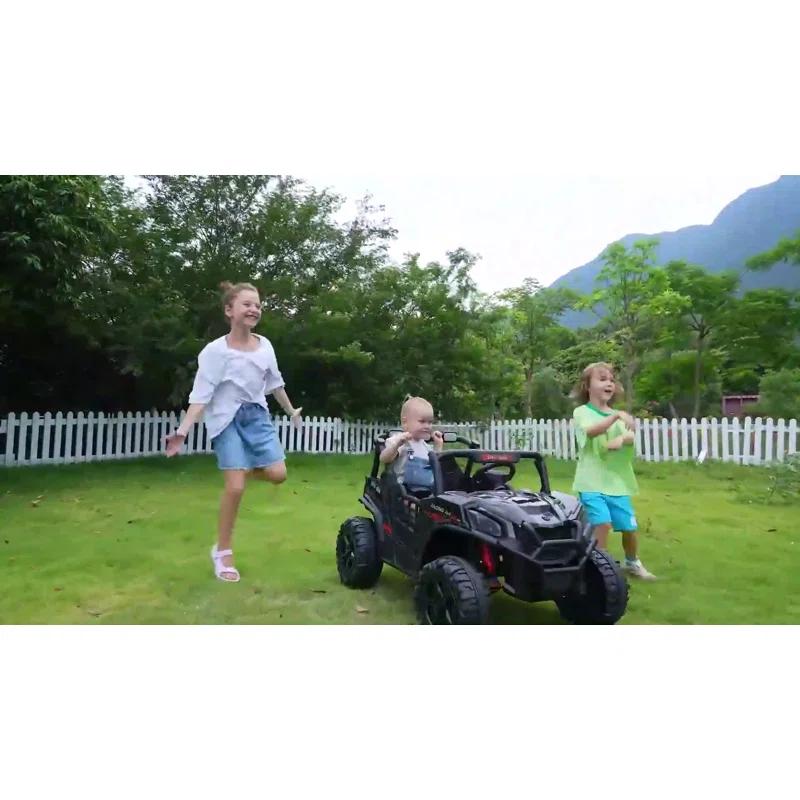 Ancheer 24v 2 Seater Ride on Car with Remote Control, 4WD/2WD Kids Power Electric Wheel UTV, 20" Spacious Seat, 4 Shock Absorbers, Music, Bluetooth, 24 Volt Ride On Toys for Boys/Girls