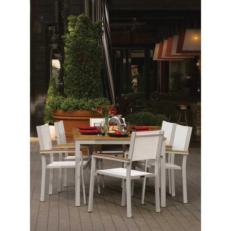 Oxford Garden Travira Stacking Patio Arm Chair (Set of 4)