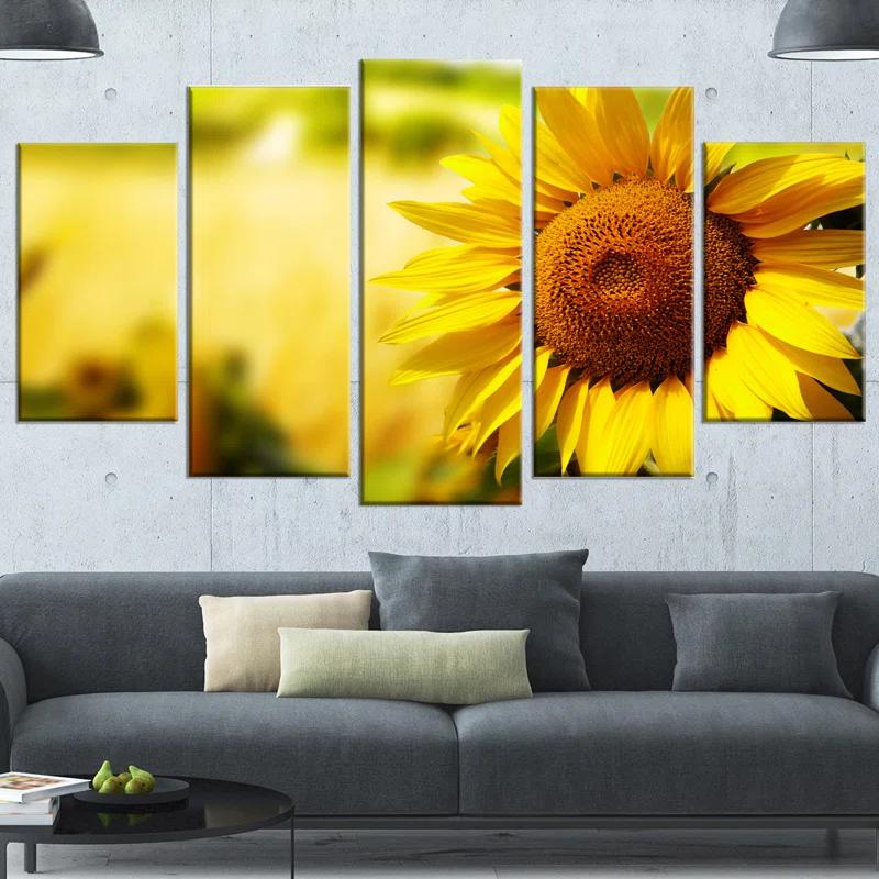 Design Art " Beautiful Tuscany Sunflower " 5 - Pieces