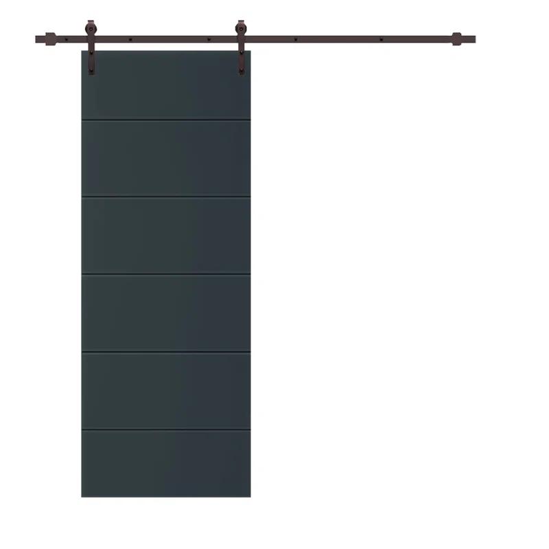 Calhome Paneled Manufactured Wood Painted Barn Door