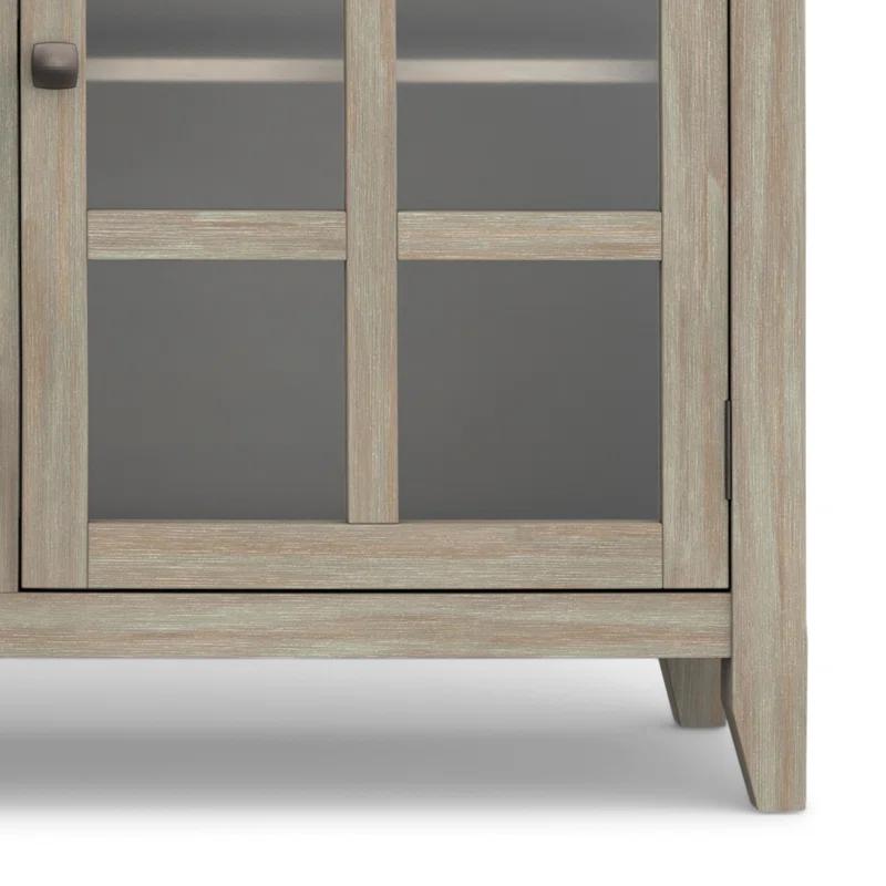 Simpli Home Acadian Wood 62" Transitional Cabinet in Gray