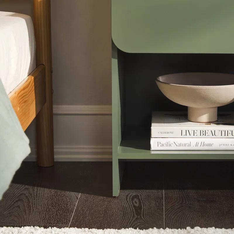 Jaqualine 1-Drawer Nightstand with Storage Cubby