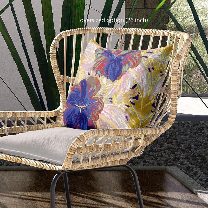 AmritaSen Floral Indoor/Outdoor Reversible Throw Pillow