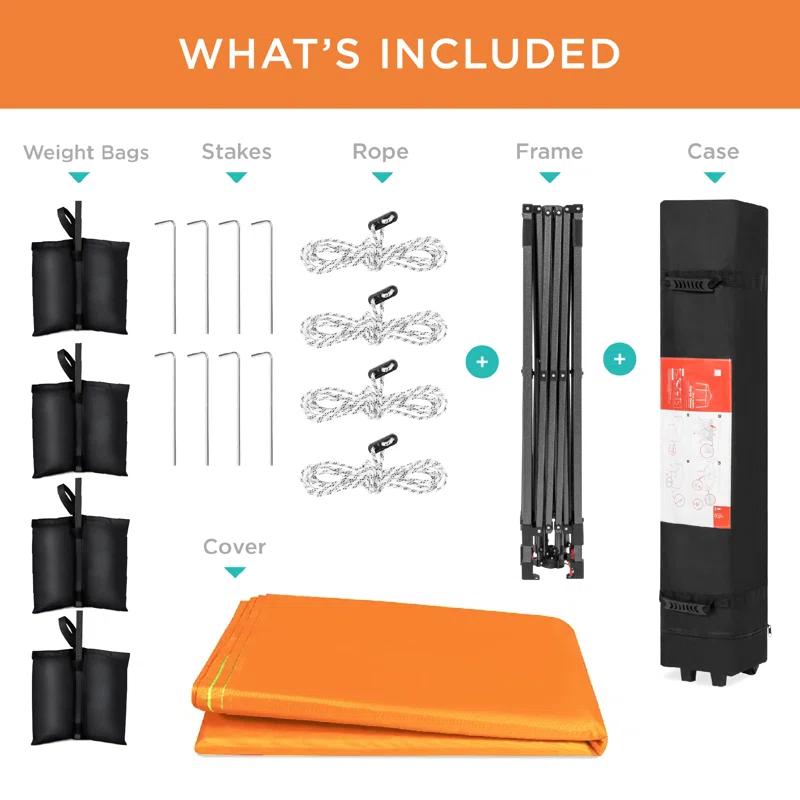 Best Choice Products Easy Setup Pop Up Canopy W/ 1-Button Setup, Wheeled Case, 4 Weight Bags