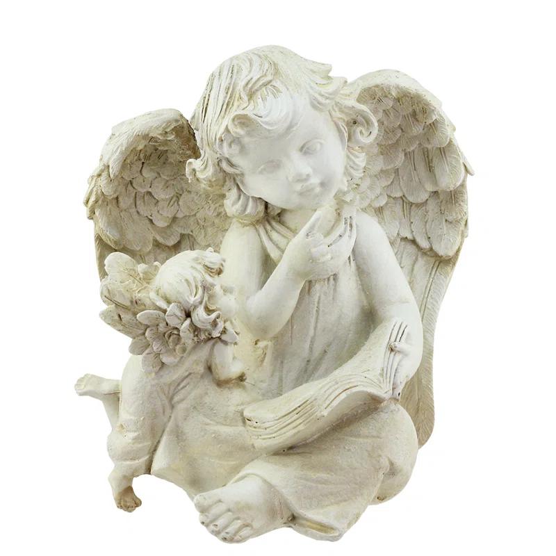 Northlight Seasonal 8.25" Reading Angels with Book Outdoor Garden Statue
