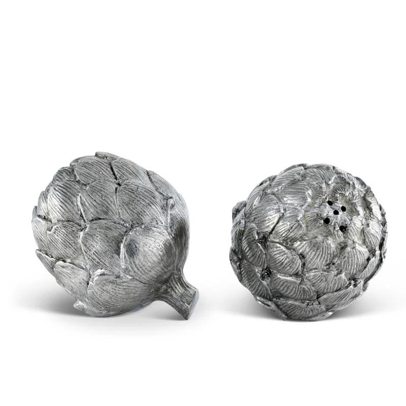 Vagabond House Farmer's Market Pewter Artichoke Salt and Pepper Shaker Set
