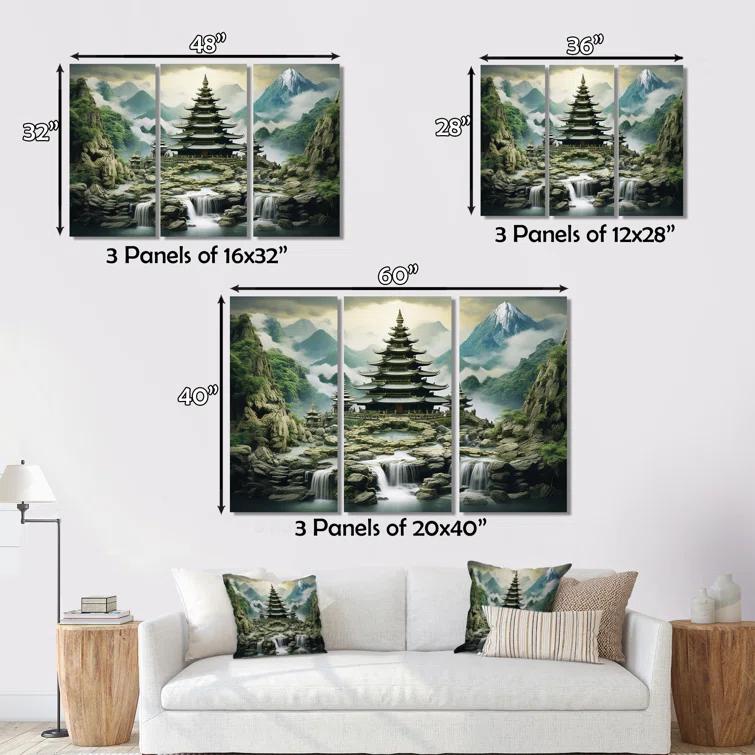 Design Art Asian Art Natures Harmony I - Asian Metal Wall Decor Set