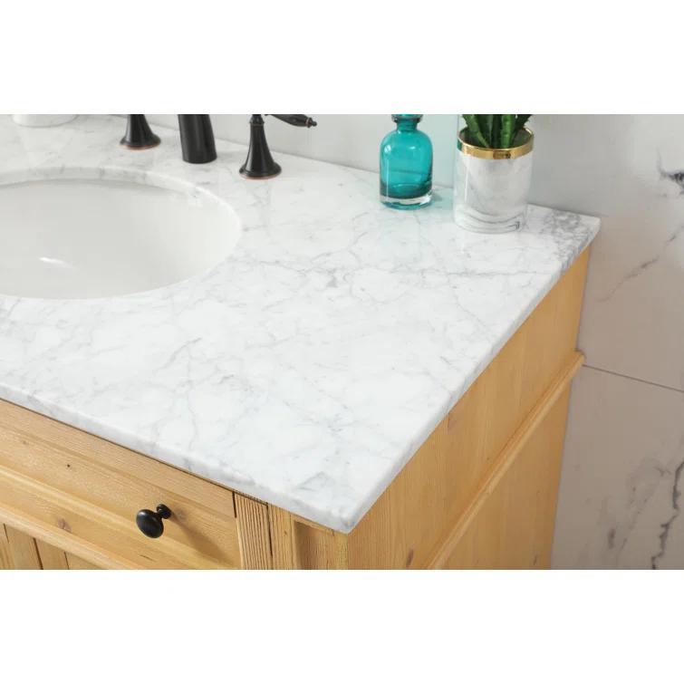 Rivers 40" Free-Standing Single Bathroom Vanity Set with Marble Vanity Top