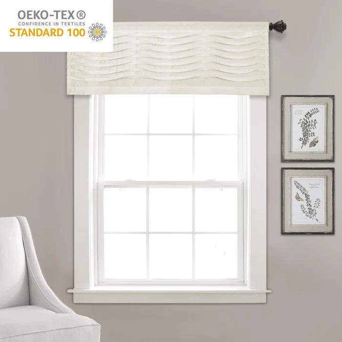 Lush Decor Tailored 52'' W Window Valance Blue,Cream,Dark Gray,Light Gray,White