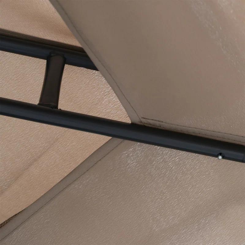 HLILish 9.6' X 9.6' Patio Gazebo, Outdoor Canopy Shelter With 2-Tier Roof And Netting, Steel Frame For Garden, Lawn, Backyard, And Deck