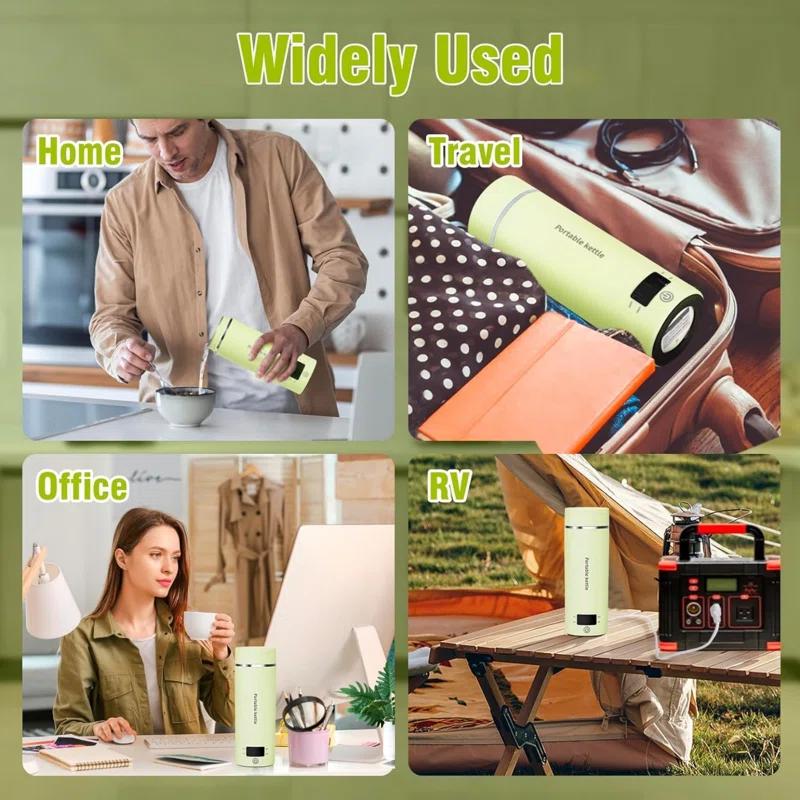 OLHIVA 304 Stainless Steel Travel Electric Kettle Portable Mini Kettle