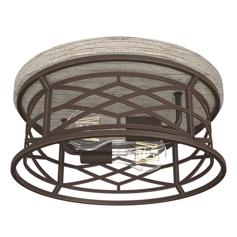 Langwood 2 - Light 13.25'' Unique/Statement Circle Flush Mount