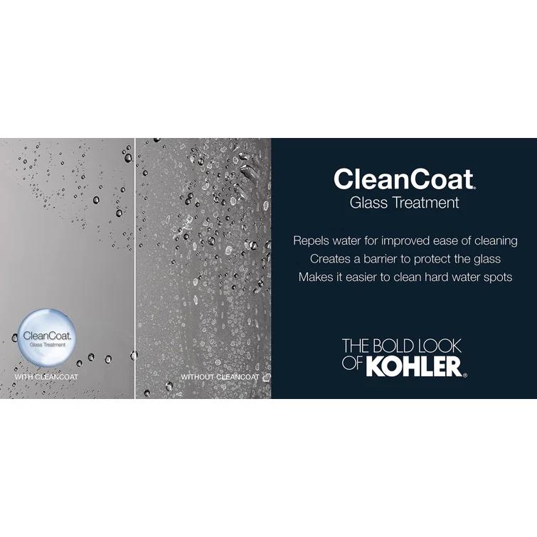 Revel 59.63'' x 55.5'' Double Sliding Bath Door with CleanCoat® Technology
