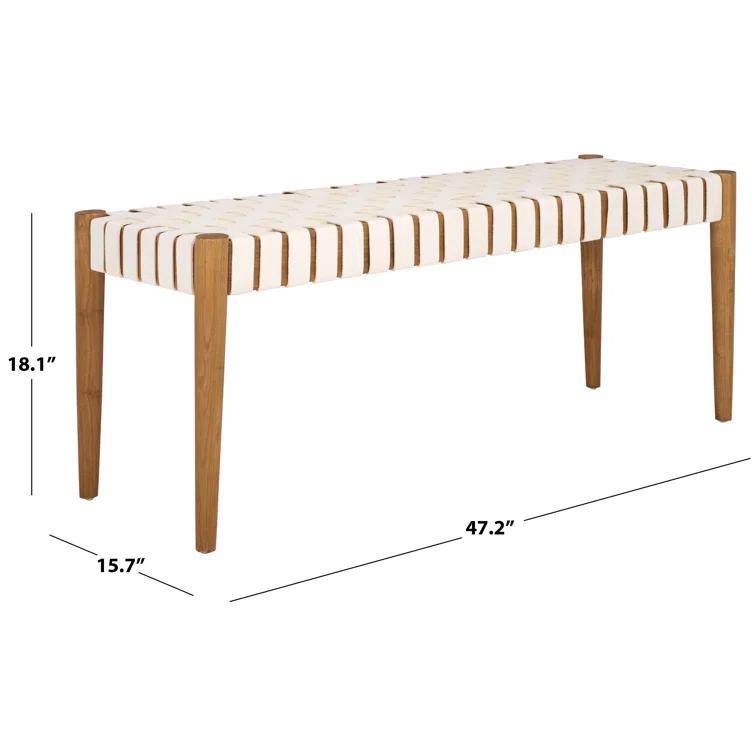 Orin 47" Woven Leather Bench
