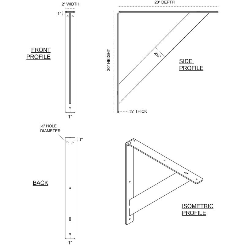 Ekena Millwork Traditional H 2'' W D Metal Bracket / Corbel