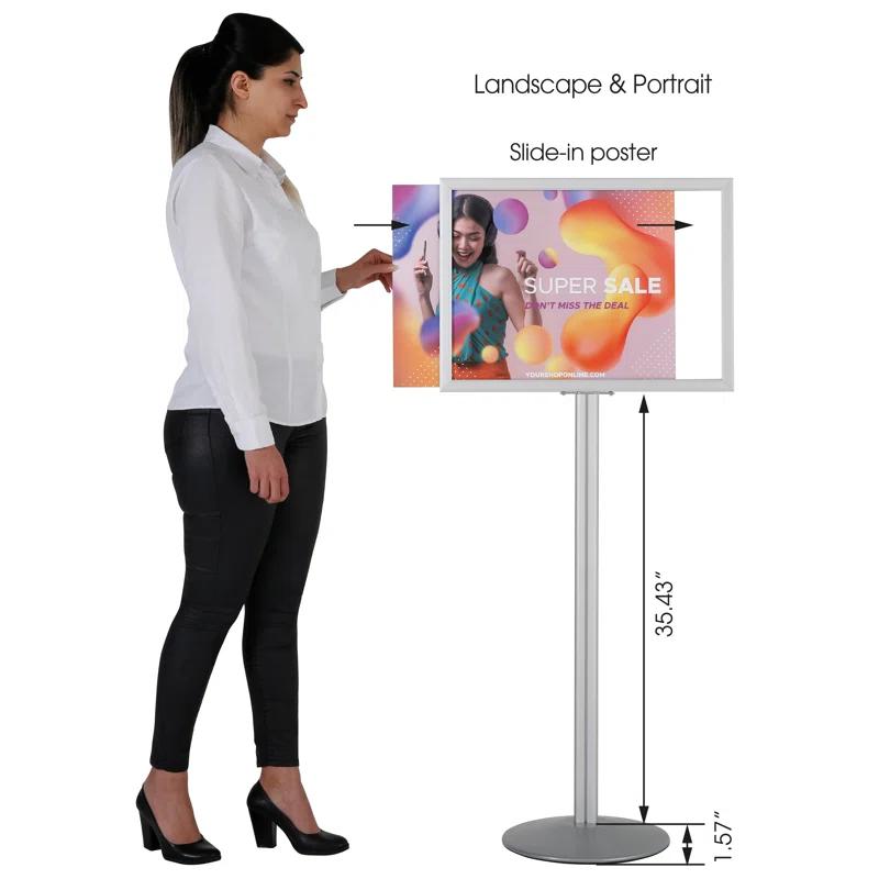 MT Displays Aluminum Pedestal Sign Holder Stand