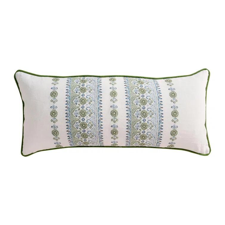 Juliska Seville 11" x 22" Pillow Cover & Insert - Green/White