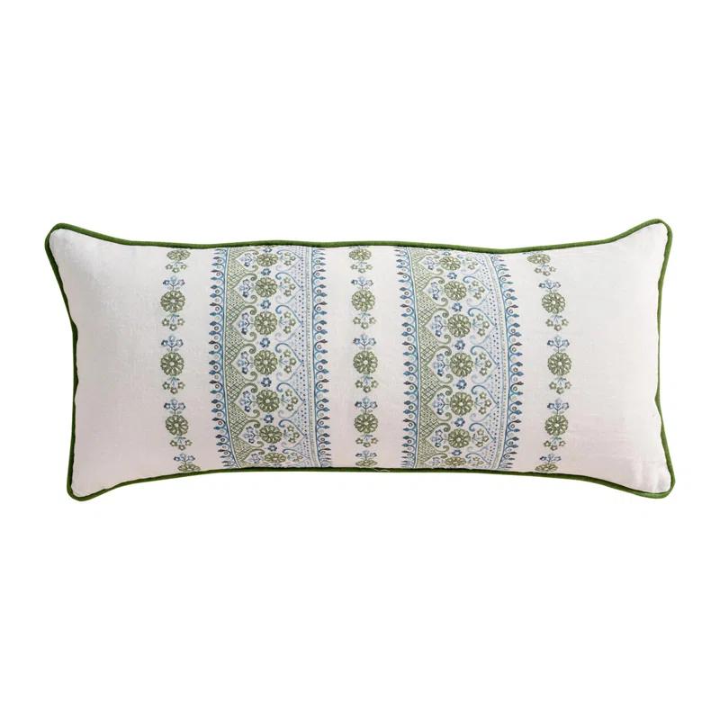 Juliska Seville 11" x 22" Pillow Cover & Insert - Green/White