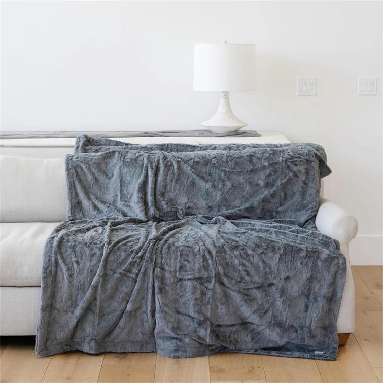 Graced Soft Luxuries Double Sided Faux Fur Throw Blanket, Multiple Colors