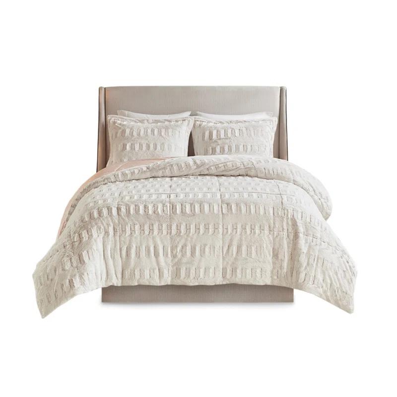 Madison Park Gia Back Print Long Fur Comforter Mini Set