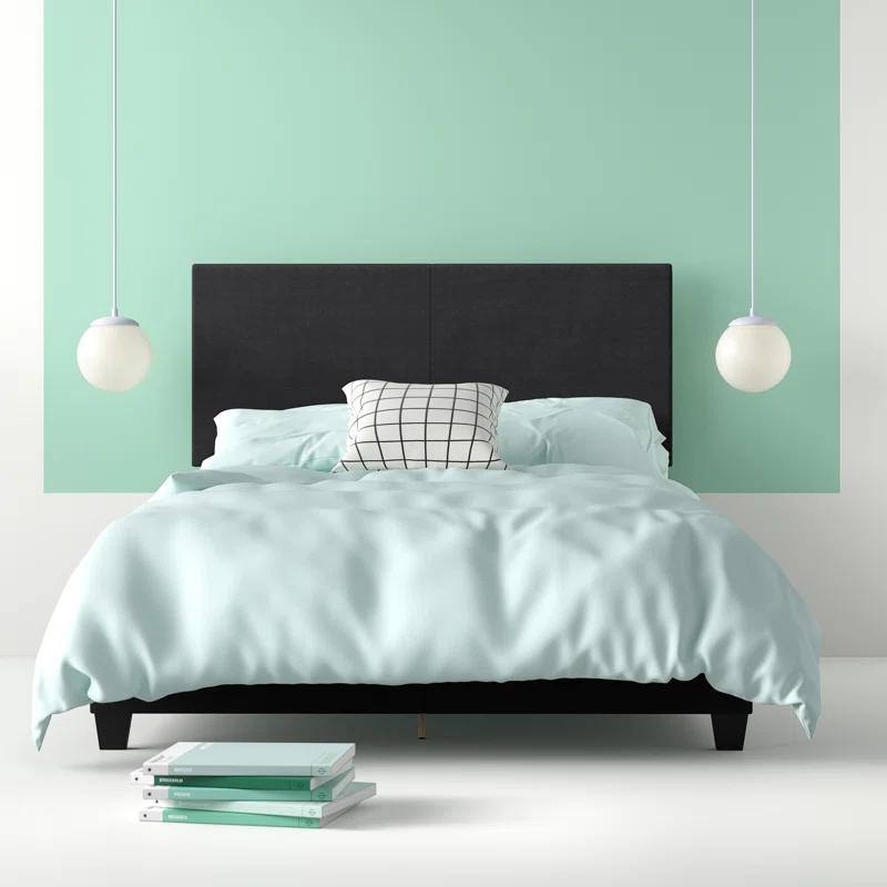 Boyd Sleep Boyd Sleep Milan Linen Fabric Upholstered Platform Bed Frame w/Adjustable Height Headboard, Strong Wood Slat Support, Box Spring/Foundation Required, Easy Effortless Assembly