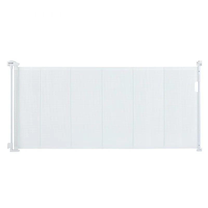 VEVOR VEVOR Retractable Gate Black Plastic Wall Mounted Pet Gate