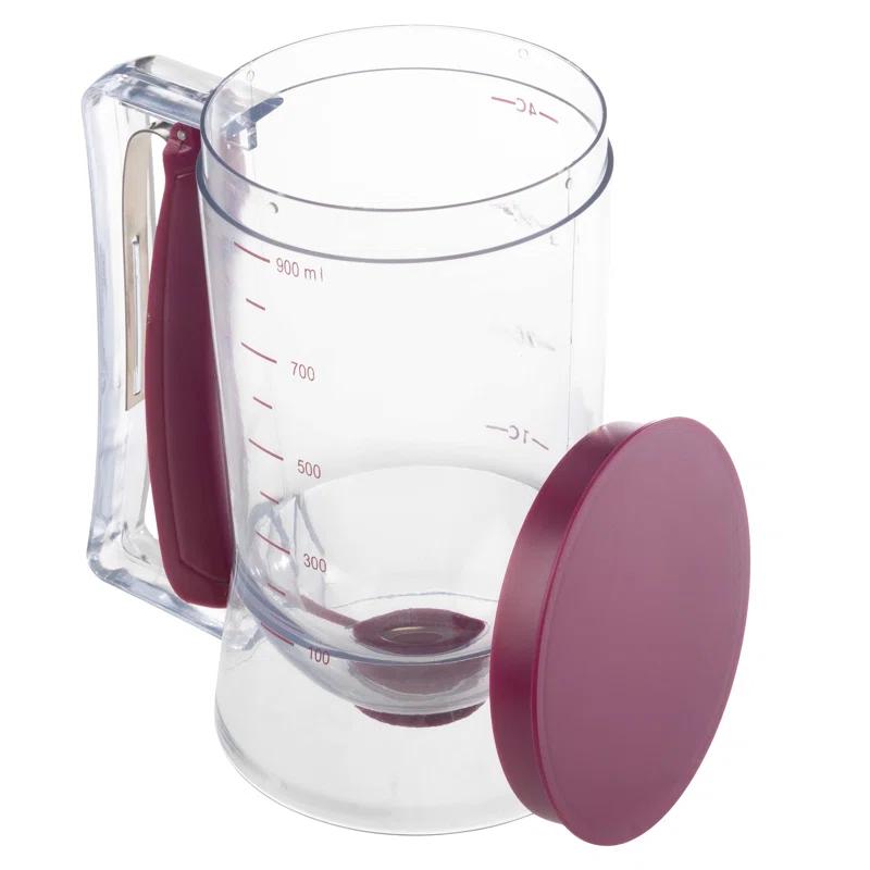 Chef Buddy Pancake Batter Dispenser - 4-Cup Batter Dispenser with Squeeze Handle for Pancakes, Waffles, Muffins, and Crepes - Baking Tools by Chef Buddy