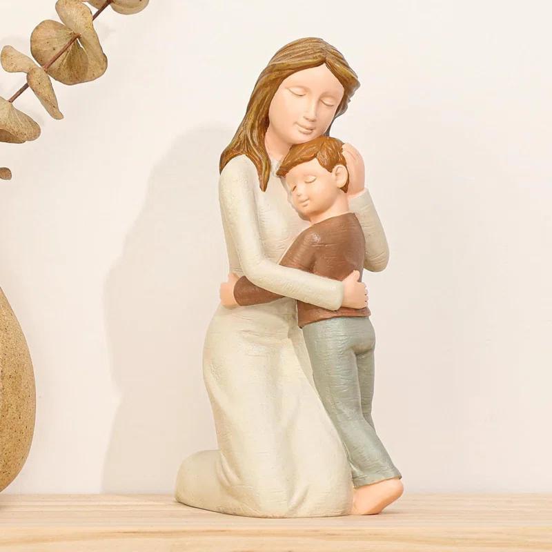 ToccoLeggero Mother And Son Figurines, Sculpted Hand-Painted Mom And Son Statues Gifts For Mother’S Day Anniversary Birthday | Wayfair