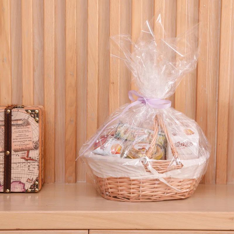 Quickway Imports Wicker Willow Picnic Basket with Double Drop - Down Handles