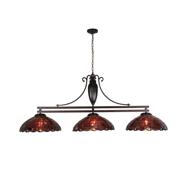 Meyda Lighting Meyda Tiffany & Stained Glass 3 - Light Mahogany Bronze Pool Table Lights Pendant